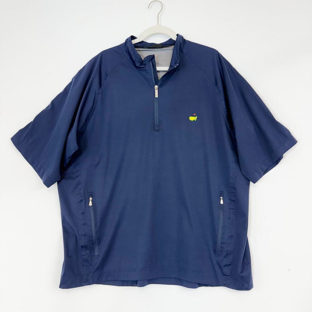 Masters Tech Short Sleeve 1/4 Quarter Zip Golf Pullover Navy Blue Men's XL